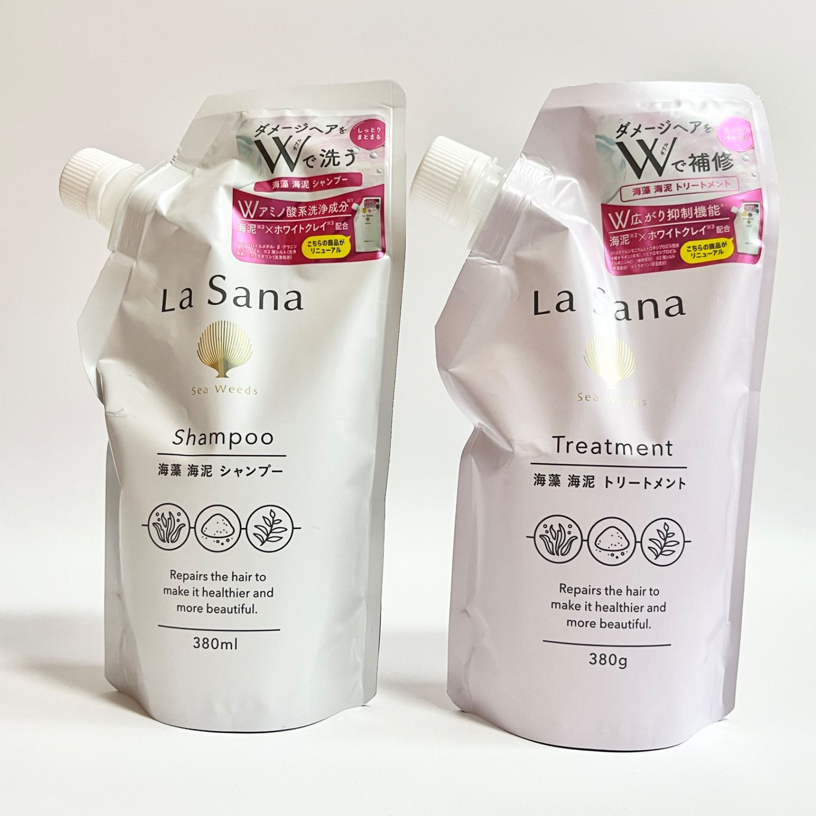 ラサーナ 海藻海泥シャンプー&トリートメント380ml 詰め替え用 La Sana