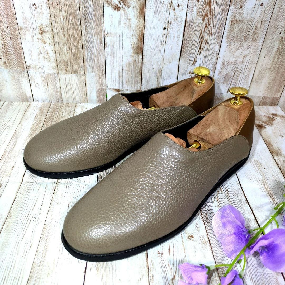 アルフレッドバニスター alfredoBANNISTER カットスリッポン ローファー シボレザー 本革 ベージュ メンズ革靴 42 26cm相当