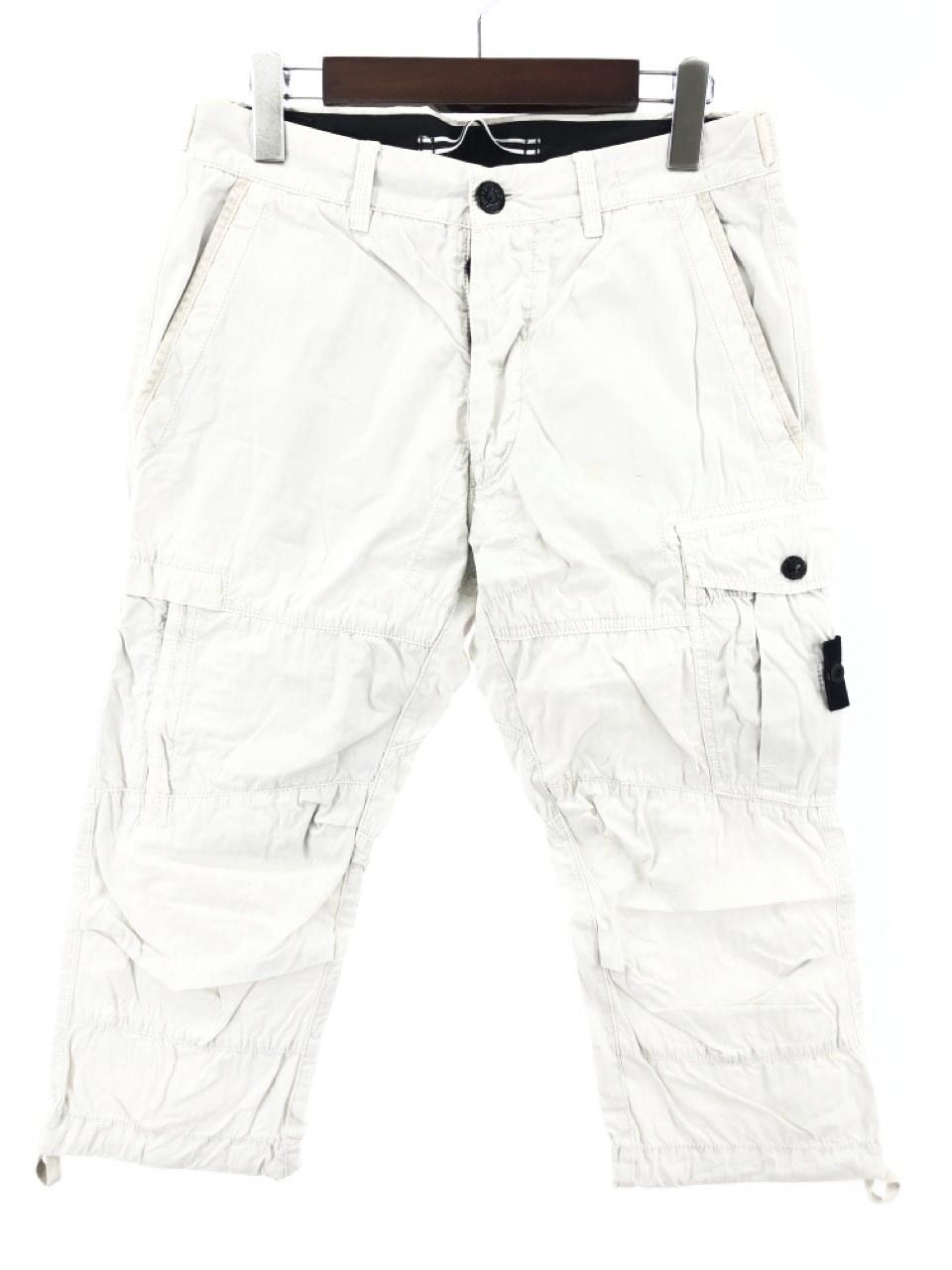 STONE ISLAND　クロップドパンツ　アイボリー　汚れ