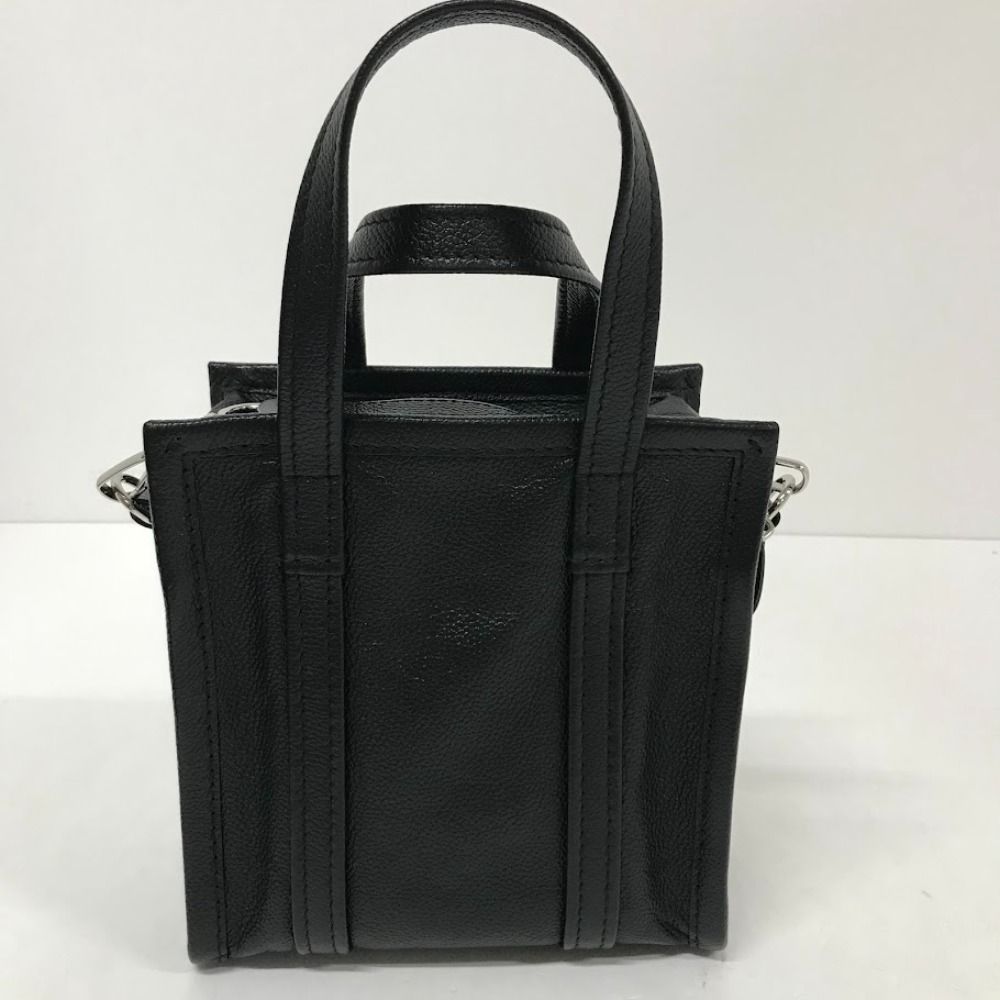 08w3880 BALENCIAGA バレンシアガバザールショッパーXXS黒レザー
