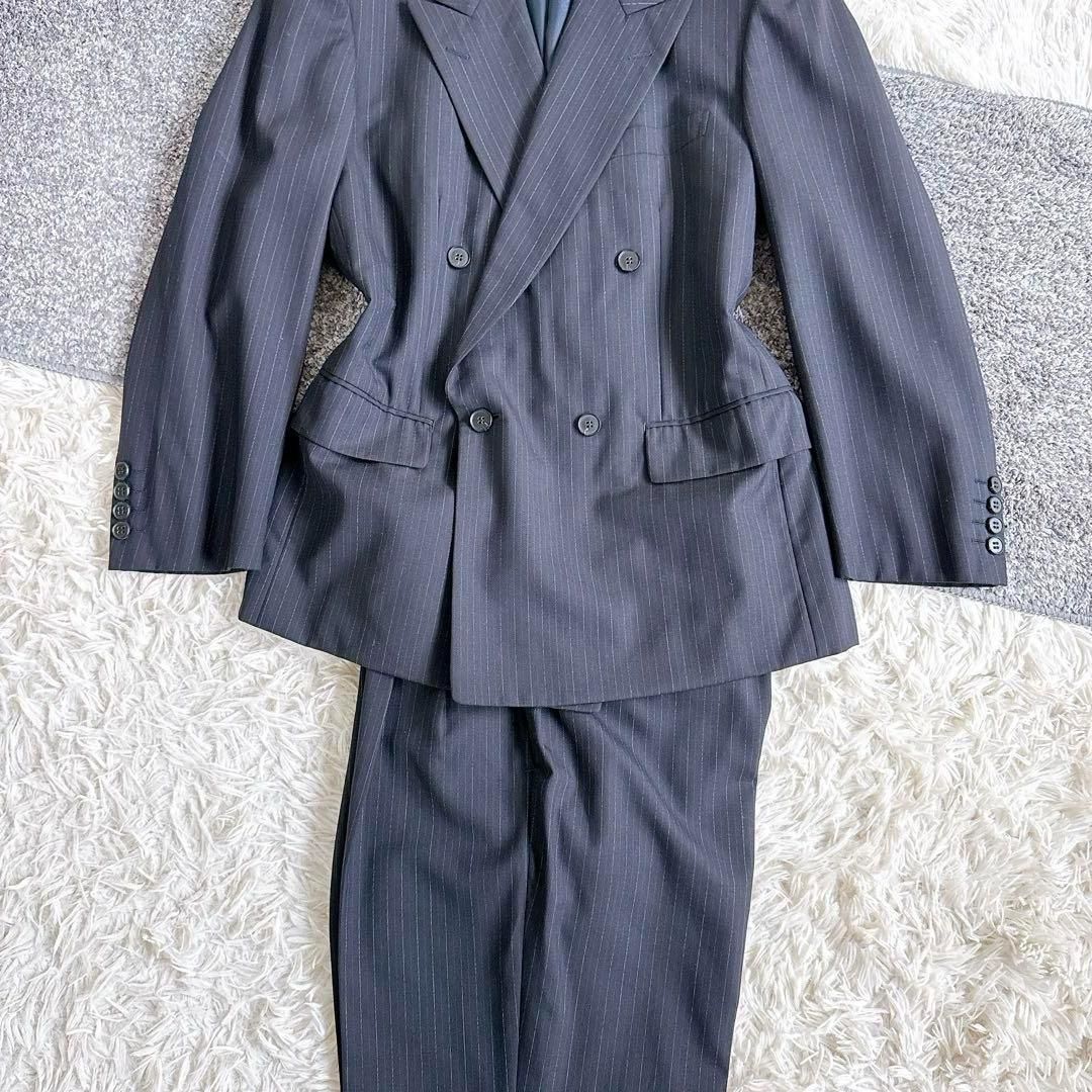 ディオール セットアップ スーツ ストライプ柄 ダブルボタン ブラック KANDAIZUMI_COM