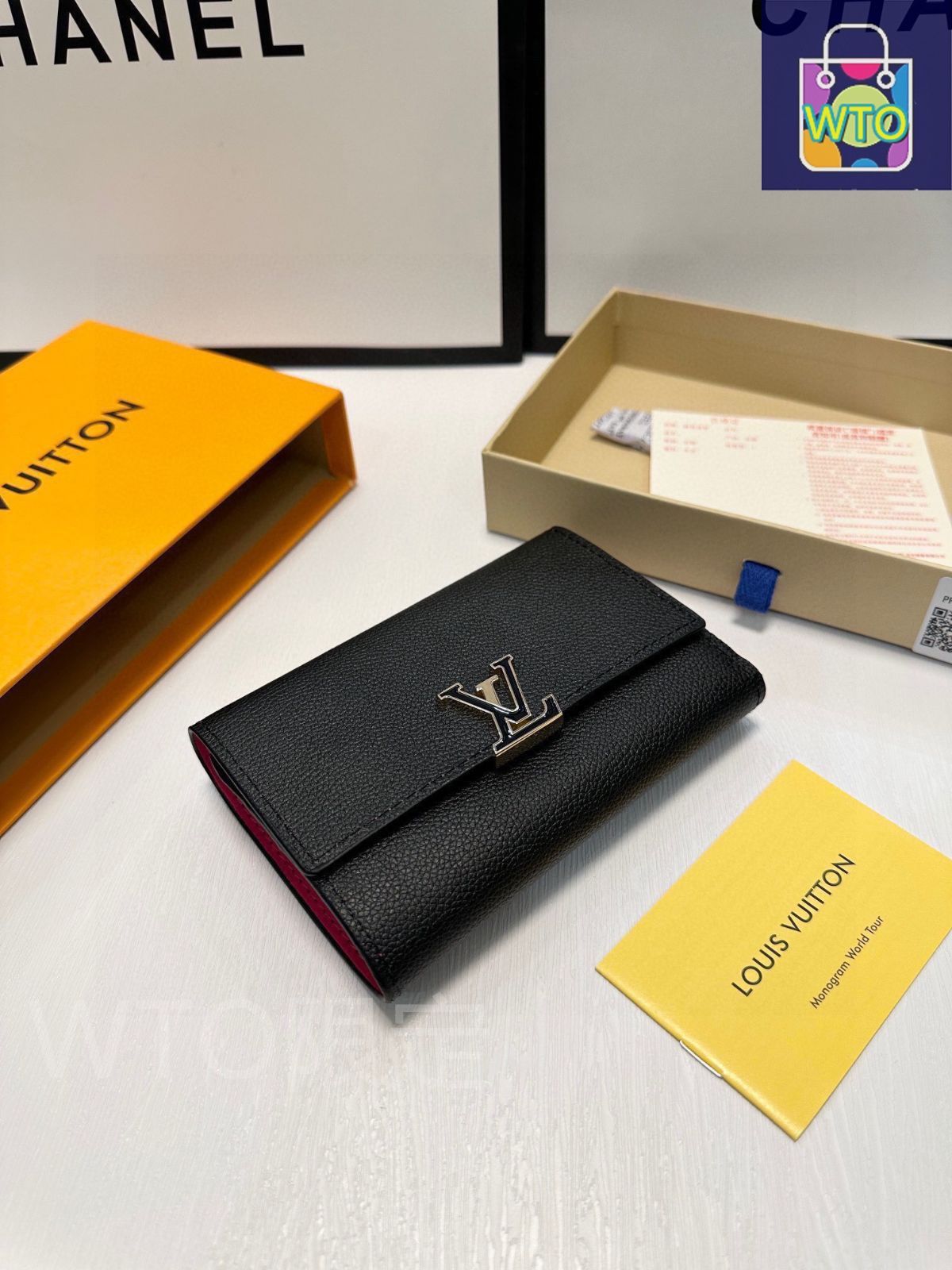 Louis Vuitton財布/革財布、両用バッグ財布、レイシ紋頭層牛革