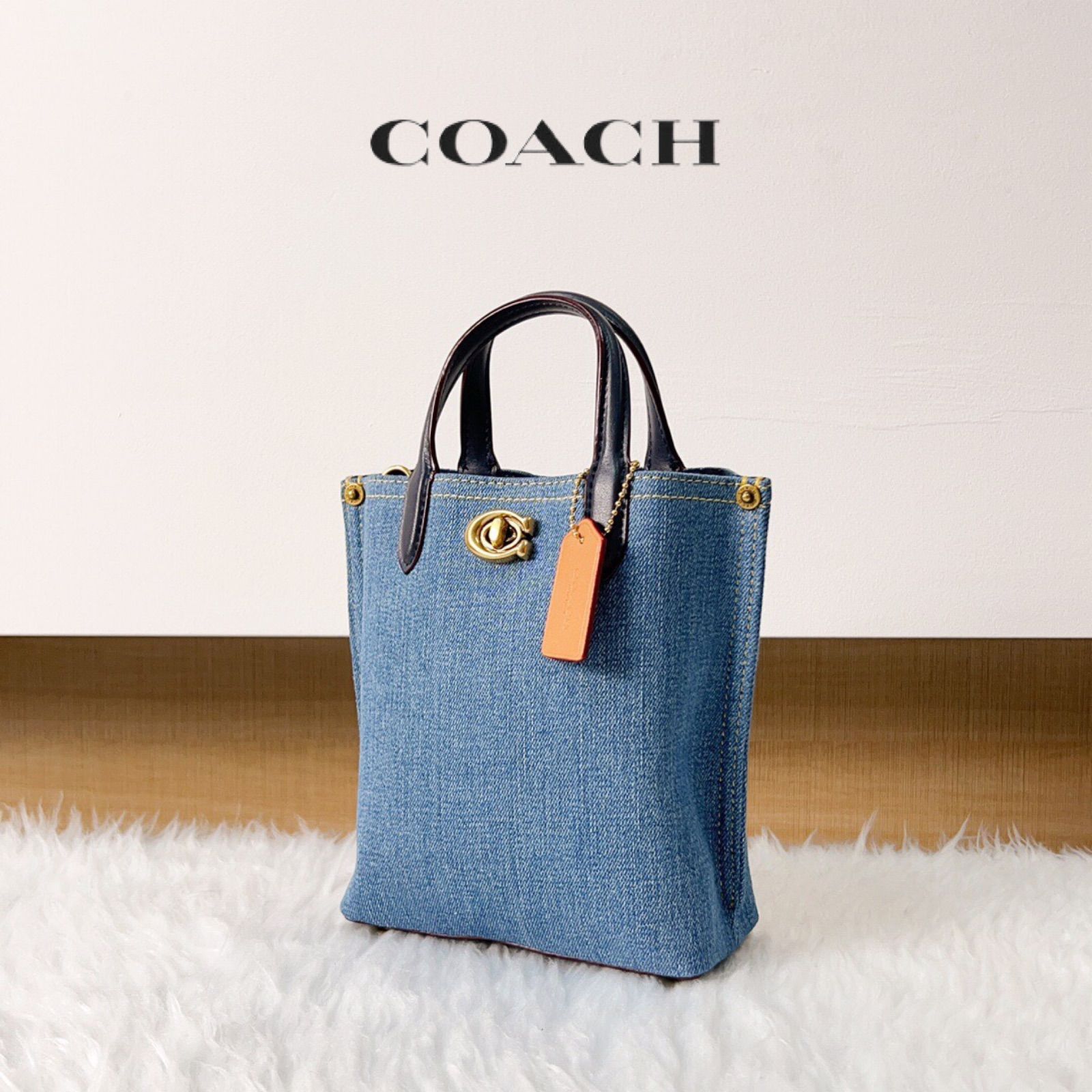 COACH CR677 B4IN デニム 2WAY 斜め掛けトートバッグ ショルダーバッグ 手提げバッグ ウィロウ 16 レディースバッグ  アウトレット品 - メルカリ