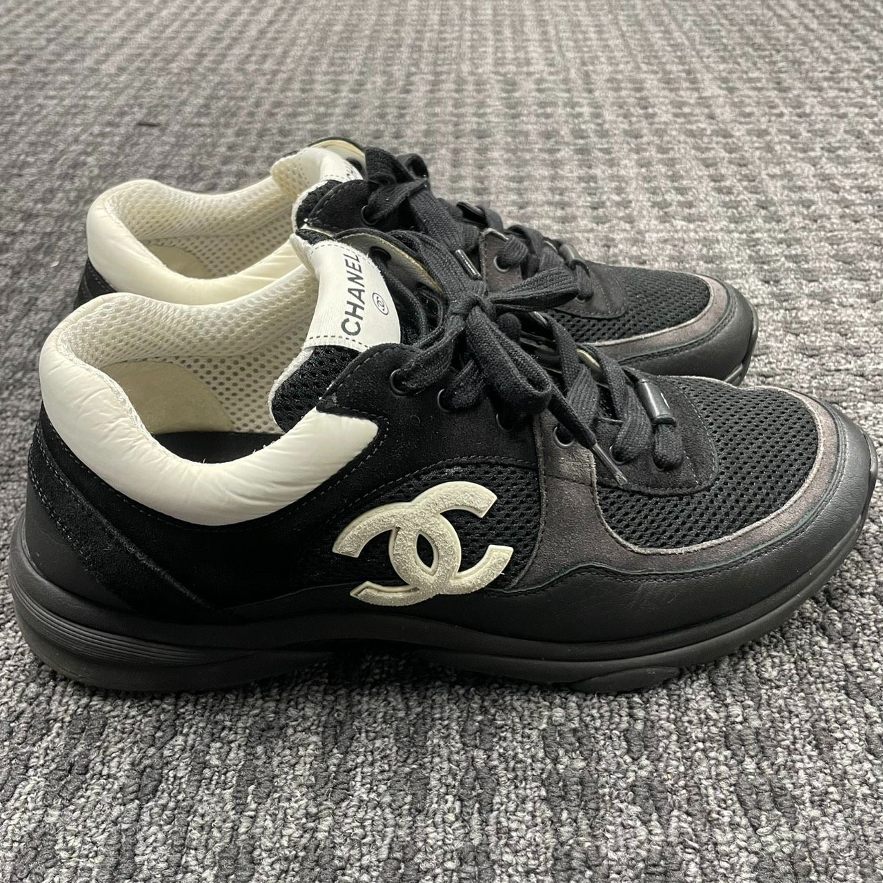 CHANEL】シャネル サイズ43 スニーカー W G38301 #43 黒 メッシュ