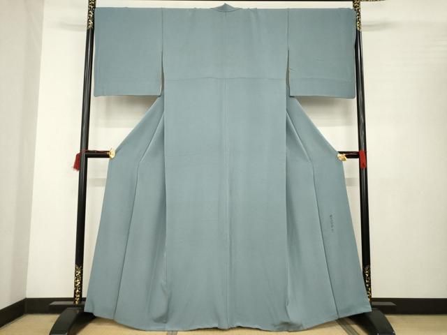 平和屋着物●友禅師 京の名工 伝統工芸士 樽本伊勢蔵 色無地 湊鼠色 正絹 AABB7935ck