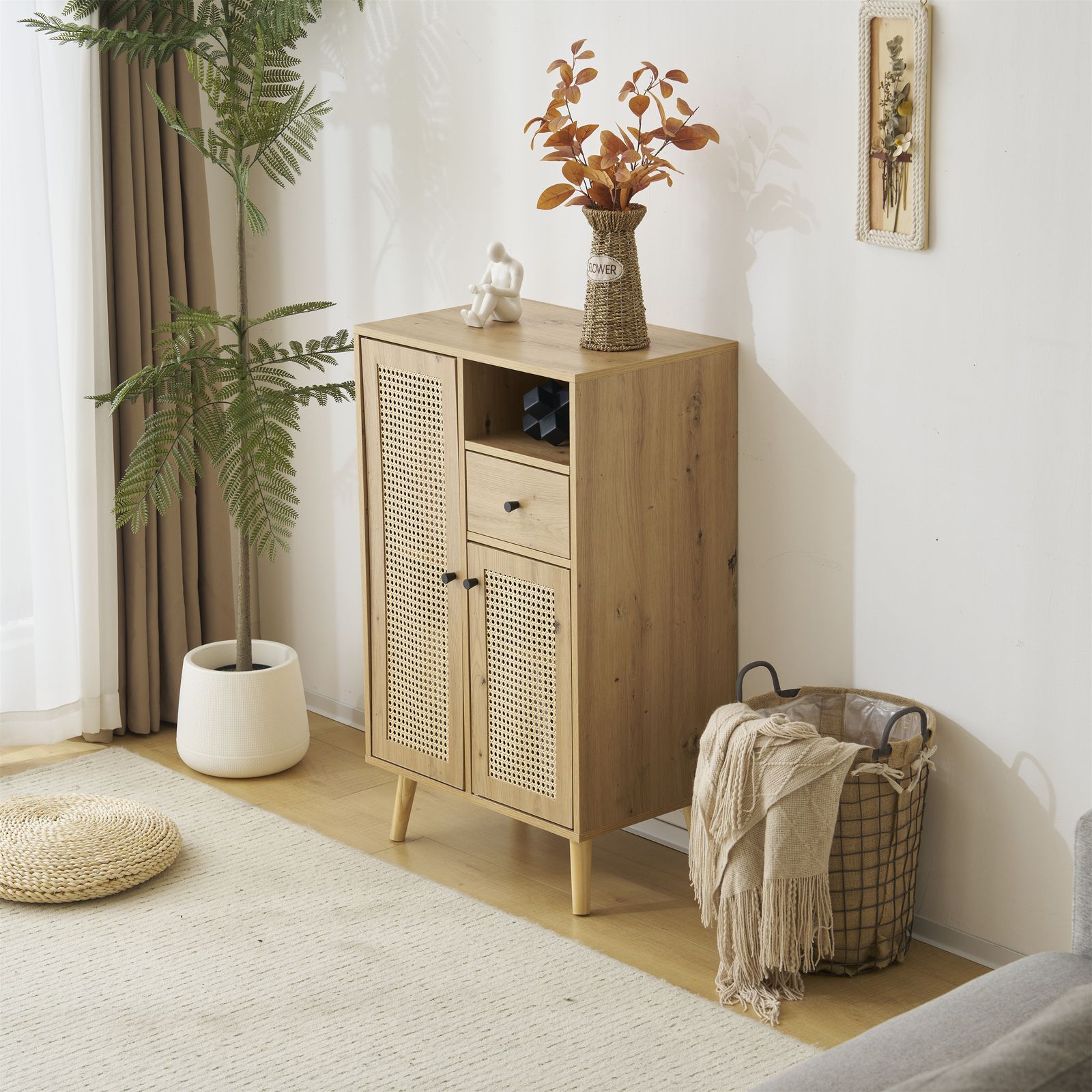 ラタン 家具 収納 籐 シェルフ ディスプレイ コンソール ラック