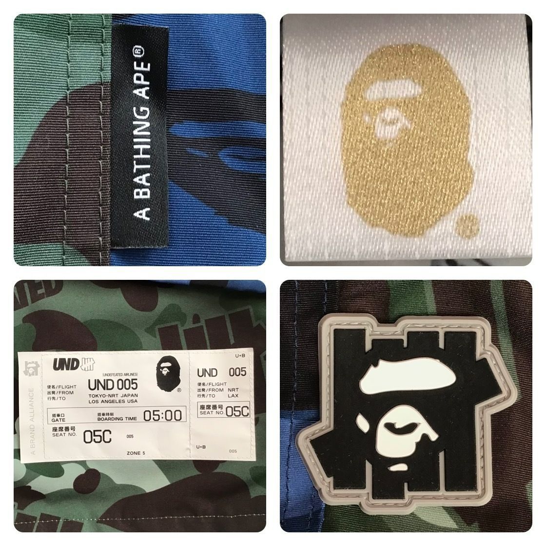 Undefeated × BAPE camo スノボ ダウンジャケット Mサイズ a bathing