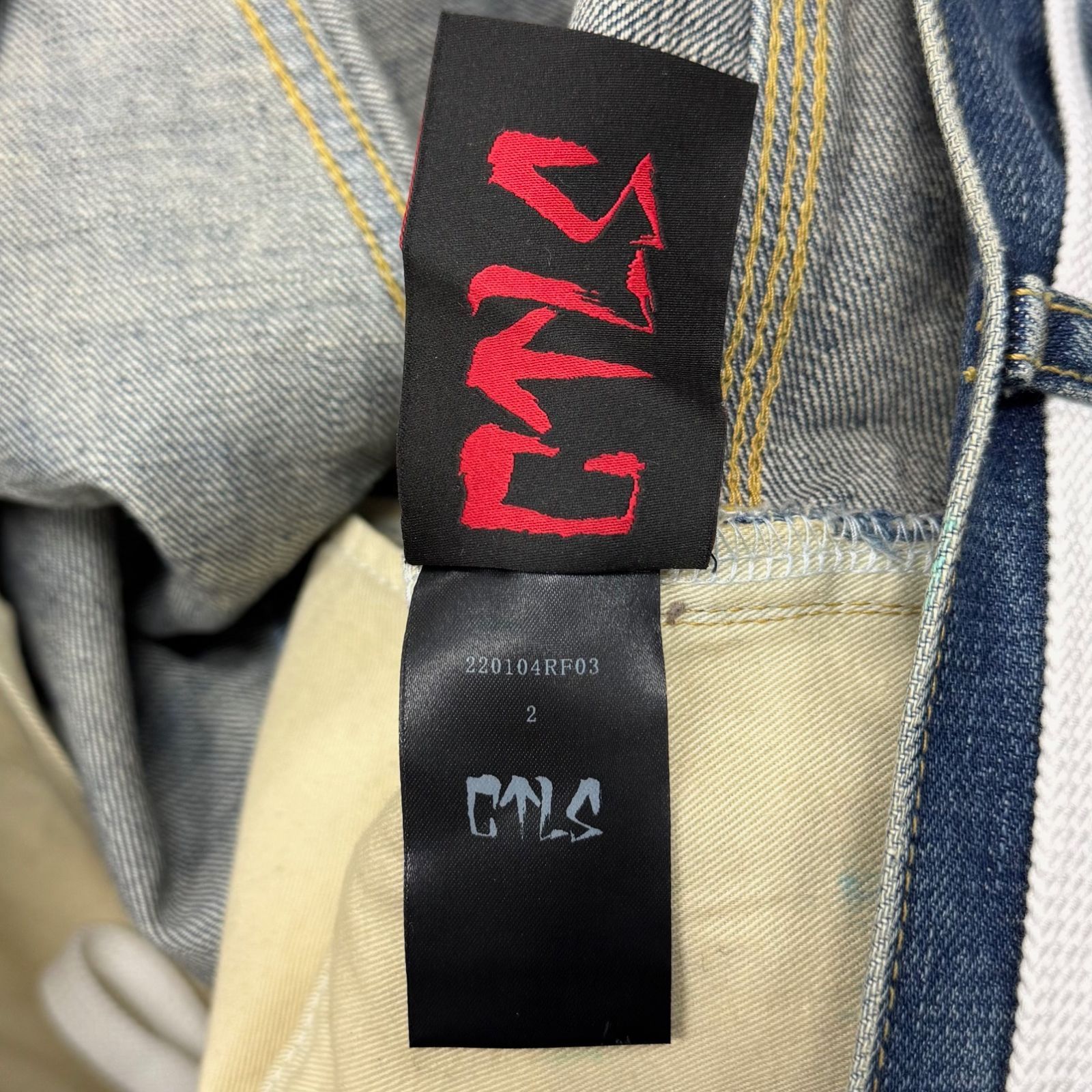 CVTVLIST CTLS ペイントロゴ ダメージ加工 ストレート ジーンズ デニム