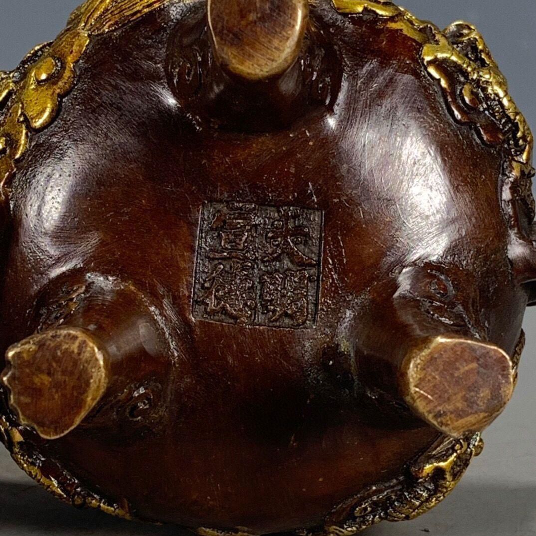 銅器 香炉 瑞獣三足九龍鼎薫香炉 風水 開運 工芸品 美術品 置物 銅器 香炉 瑞獣三足九龍鼎薫香炉 風水 開運 工芸品 美術品 置物