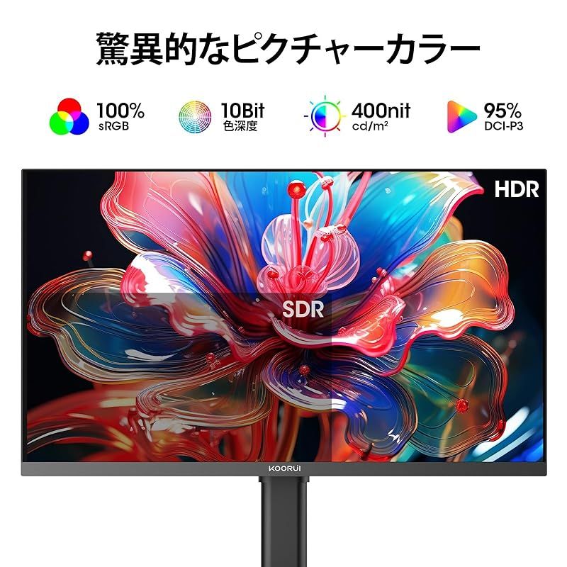 KOORUI 4K モニター 27インチ ゲーミングモニター ディスプレイ IPS非
