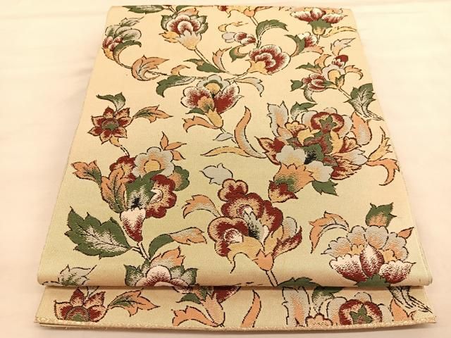 平和屋着物○西陣 川島織物 六通柄 本袋帯 唐織 七宝花文