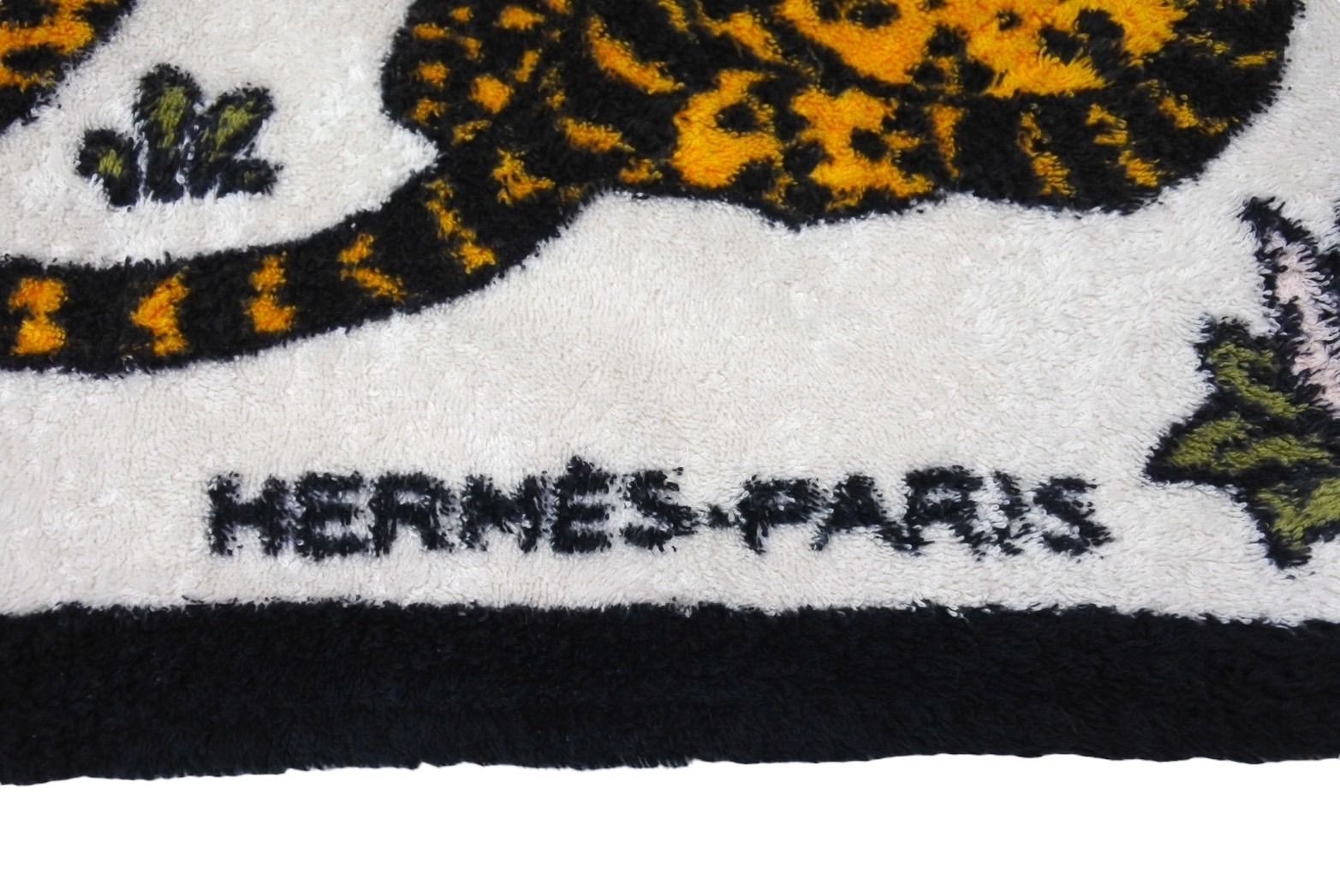 HERMES ヒョウ柄 マットラグ ビーチタオル 【公式通販】