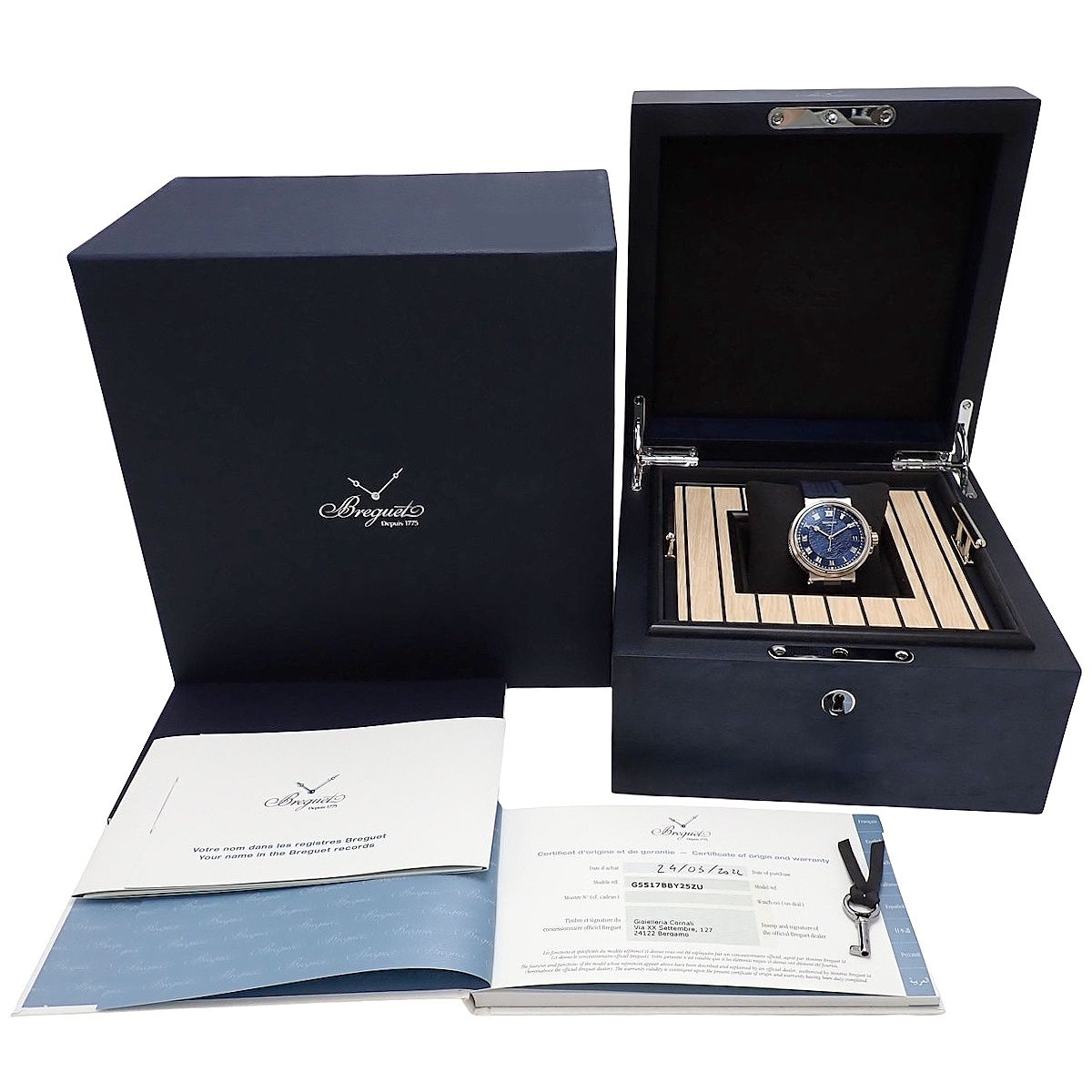 2022年保証書付】ブレゲ マリーン 5517 5517BB/Y2/5ZU WG/ラバー 自動  