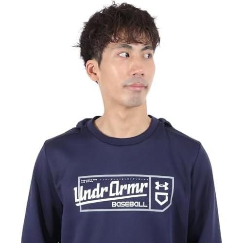 [アンダーアーマー] 野球 長袖ウインドブレーカー UAベースボール グラフィック フーディー メンズ Mサイズ ネイビー 新品未使用 野球 ウインドブレーカージャケット マウンテンパーカー