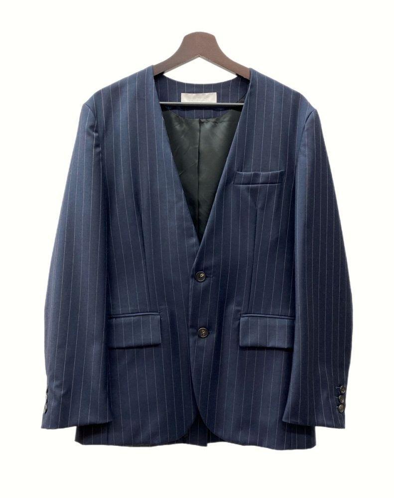 ネオンサイン NEON SIGN CHALK STRIPE NO COLLAR JACKET