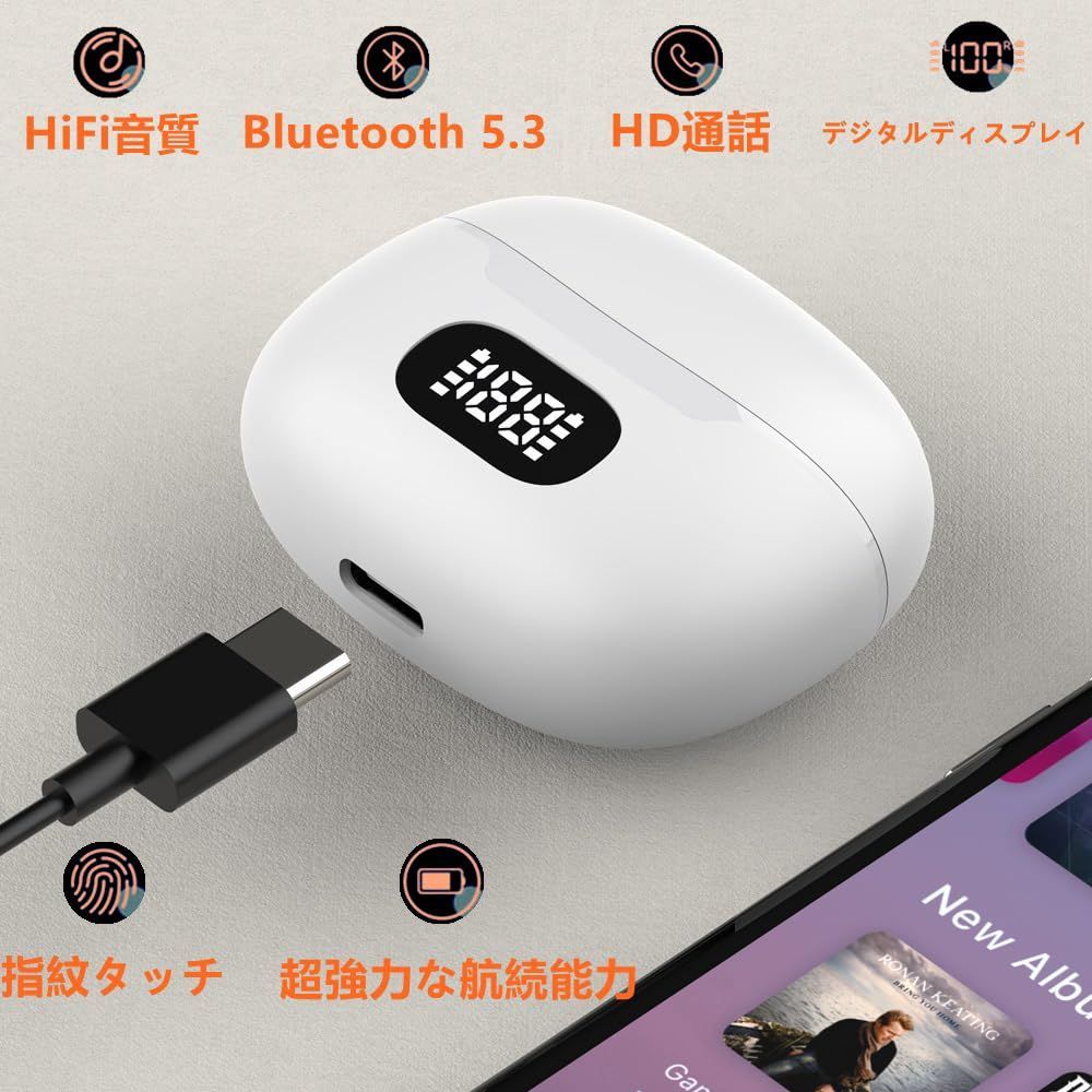 数量限定】イヤホン Bluetoothイヤホン ワイヤレスイヤホン 2024最新ブルートゥースイヤホン EDR+Bluetooth5.3搭載 カルナ型  自動ペアリング 接続瞬時 ハンズフリー通話 マイク内蔵 タッチ操作 コンパクト/テレワーク/通勤/通学/W - メルカリ