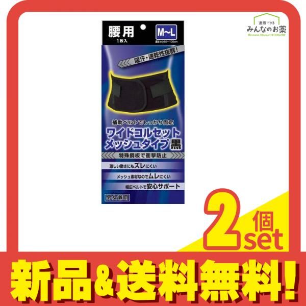 新生 ワイドコルセット メッシュタイプ M～L 1枚入 (黒) 2個セット