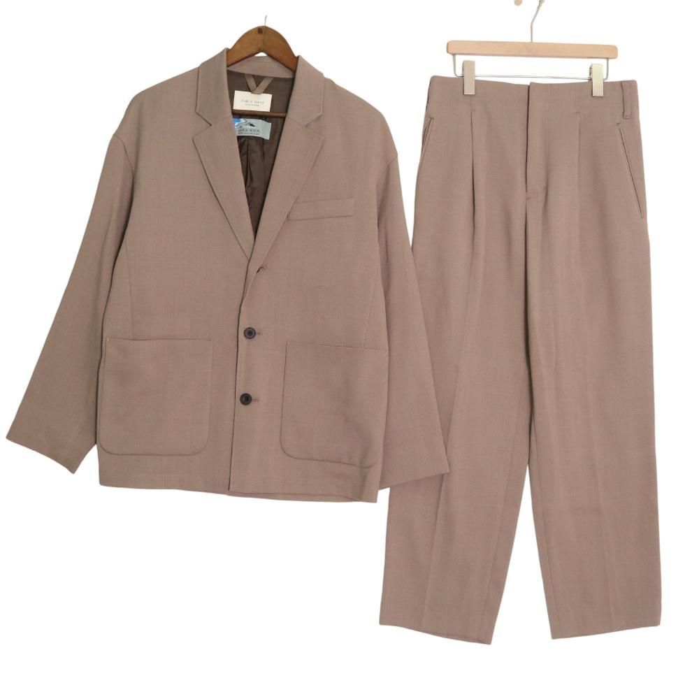 パブリックトウキョウ アクア ウール スーツ セットアップ テーラード  