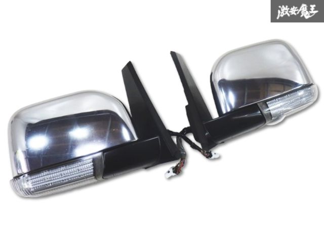 実働品 カメラ付 三菱純正 CV1W CV5W デリカ D 5 D5 サイドミラー ドアミラー 左右 メッキ 9ピン 13ピン 棚