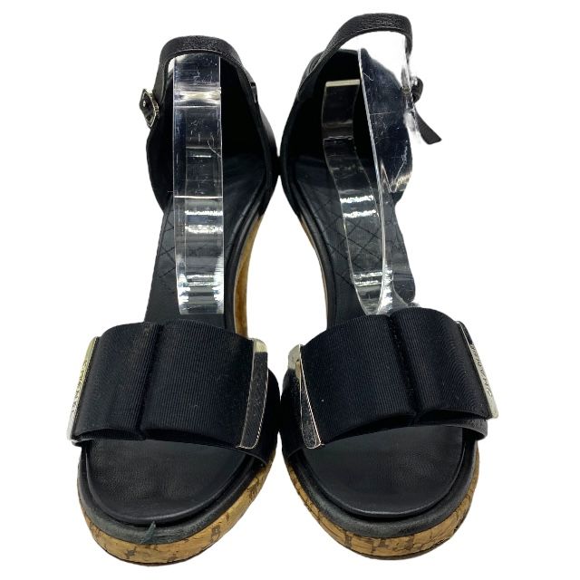 シャネル サンダル ヒール コルク ブラック CHANEL サイズ 約21cm