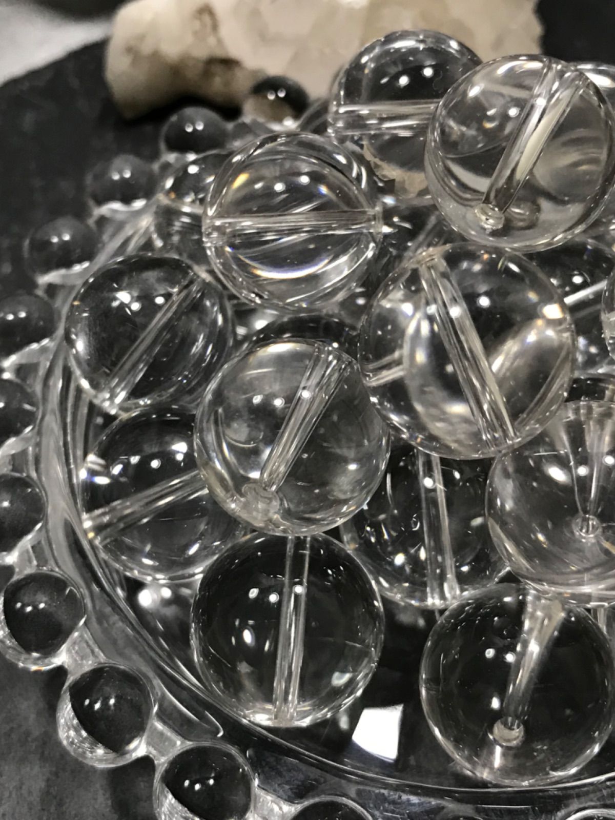  16 mm玉 クリスタルクォーツ 水晶 1 mm穴パーツ 各種パーツ 手芸素材 材料