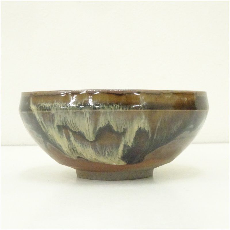 ♦抹茶碗 茶道具 高取焼？作家物 美術品 コレクション 骨董品 アンティーク 高取焼 十二代高取八山造 茶碗（十三代高取八山識箱） 茶道 抹茶