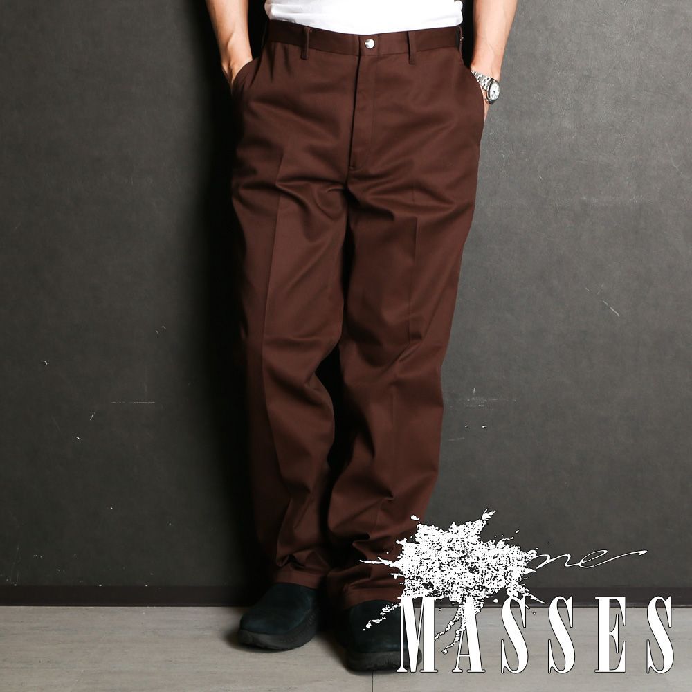 【MASSES/マシス】× PORKCHOP / HOPSACK PANTS P - Brown / ワークトラウザー / 1249003【メンズ】【送料無料】