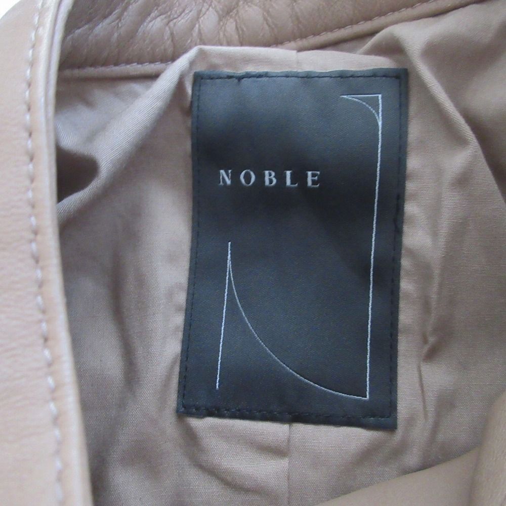 NOBLE ソフトラムレザーライダースブルゾン 36 ブラウン 美品】22AW NOBLE ソフトラムレザーライダースブルゾン 38
