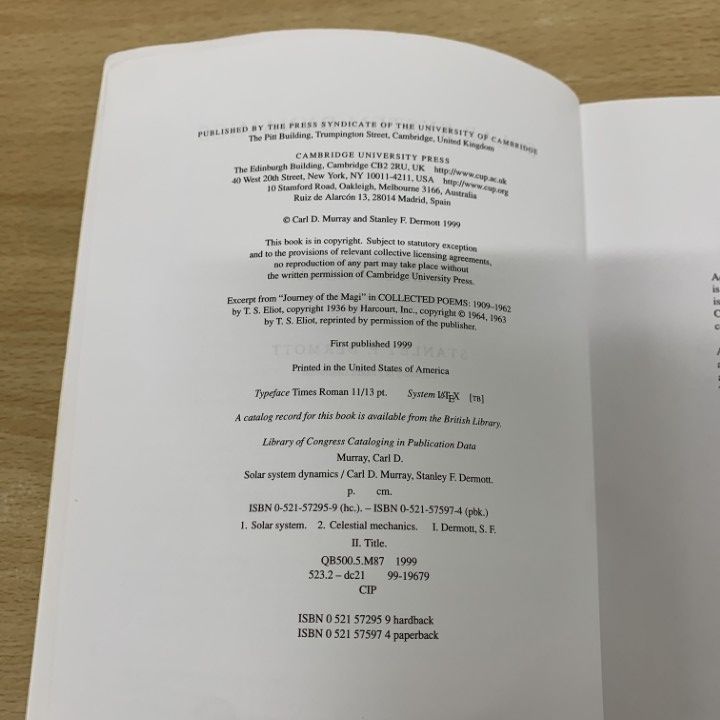 △01)【同梱不可】Solar System Dynamics/Carl D.Murray