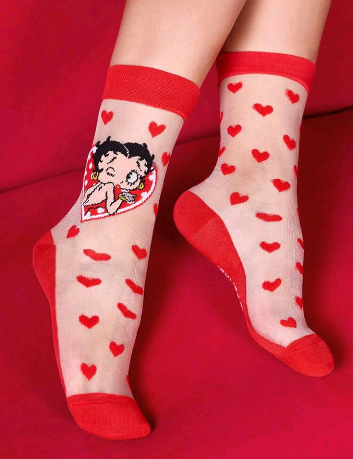 Betty Boop ベティちゃん ソックス 2足セット くつ下 ハート