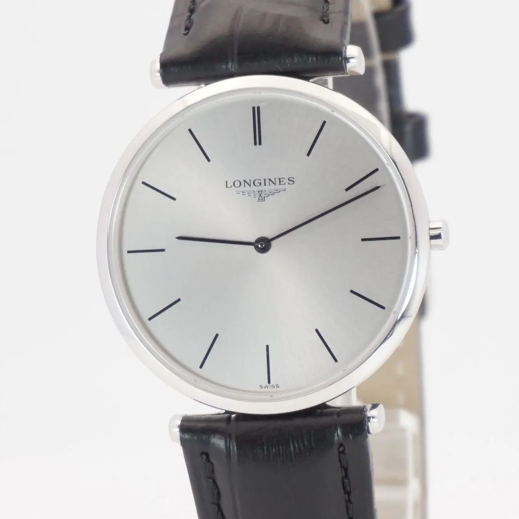 稼動品 き ベルト ロンジン LONGINES ラ グランドクラシック L4.709.4 シルバー メンズ腕時計 33mm