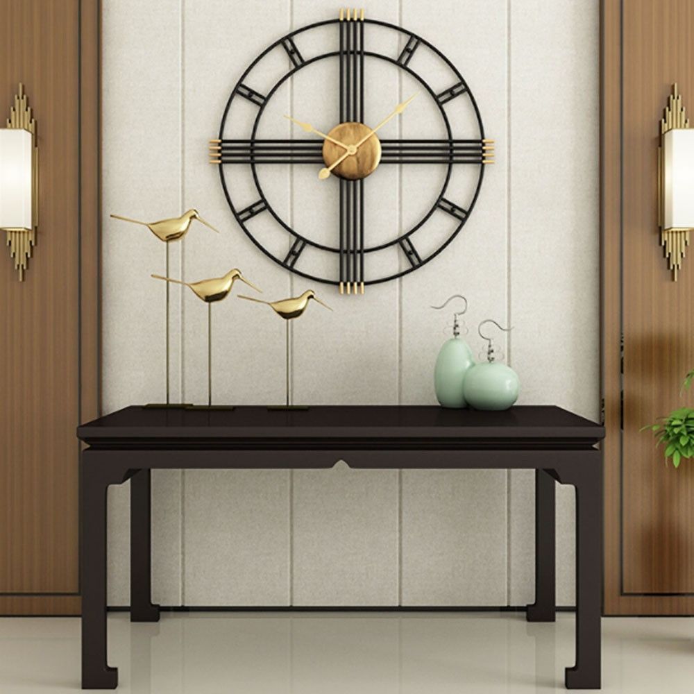 壁掛け時計 アイアンクロック 十字 フレーム 掛け時計 十字架 デザイナーズ