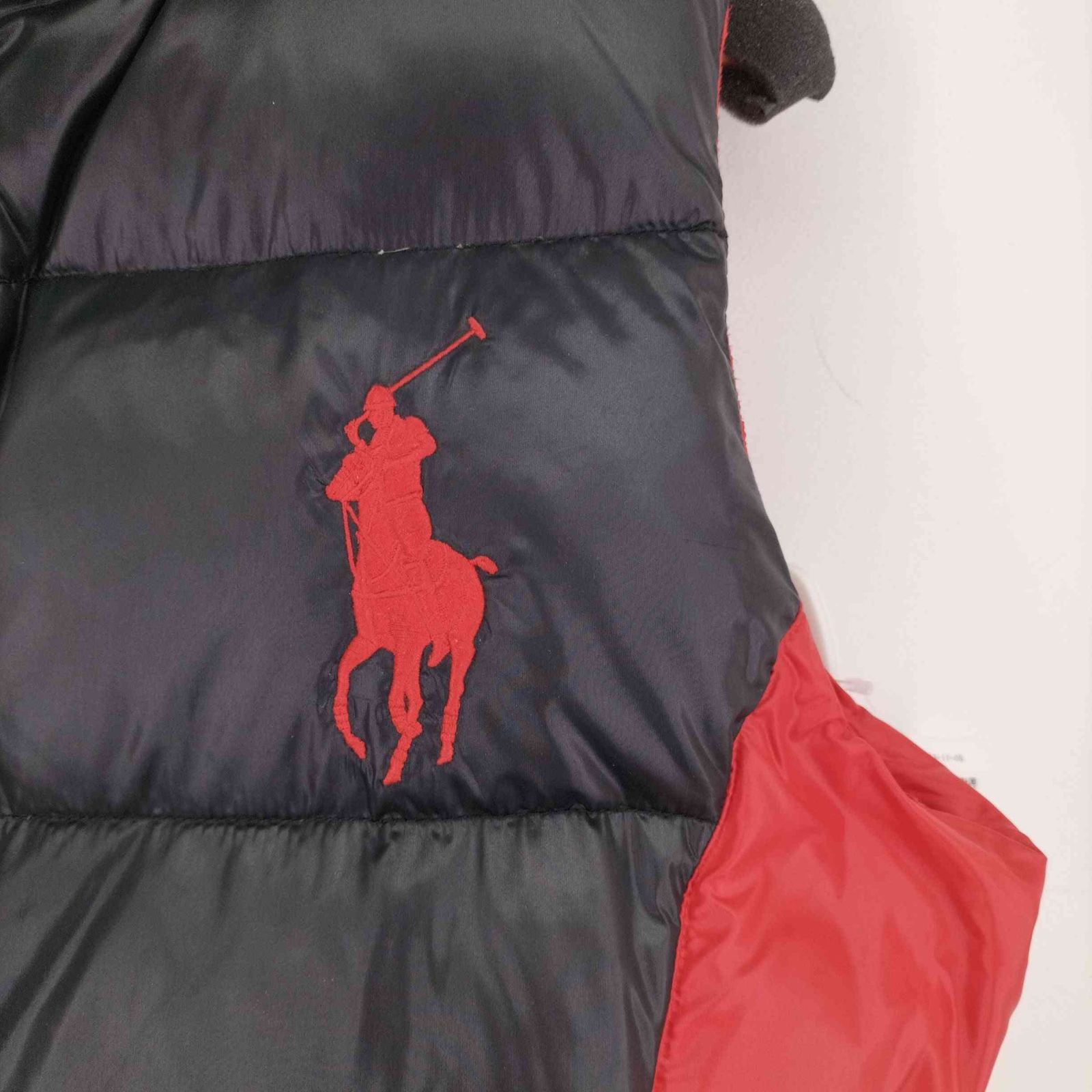 極美品】ポロラルフローレン 現行 ビッグポニー刺繍 ダウンベスト 赤