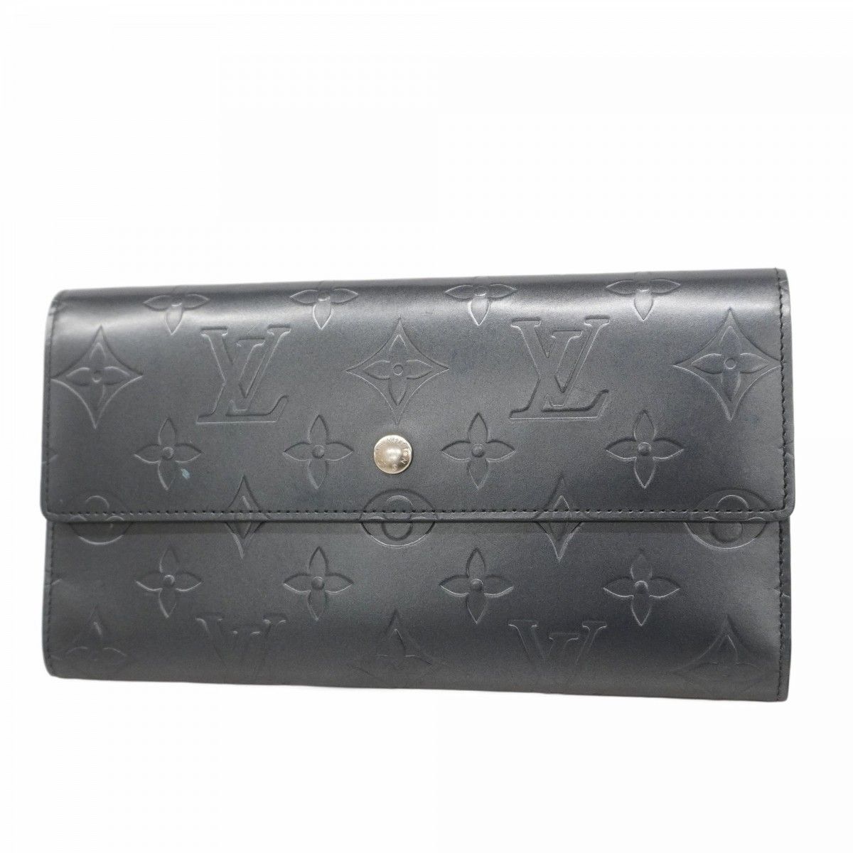 5mc3034 ルイヴィトン 三つ折り長財布 モノグラム マット ポルトトレゾールインターナショナル M65105 ブルー メンズ