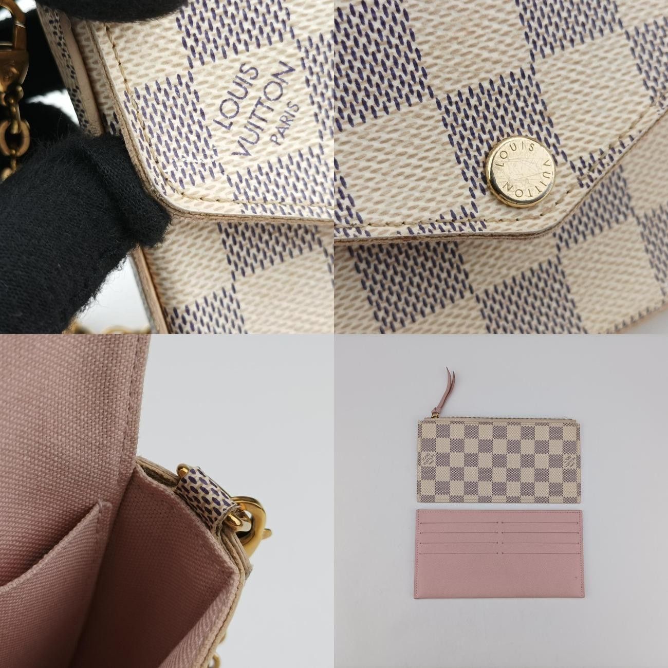 ルイヴィトンLouis VuittonポシェットフェリシーアズールダミエキャンバスN63106MI2179