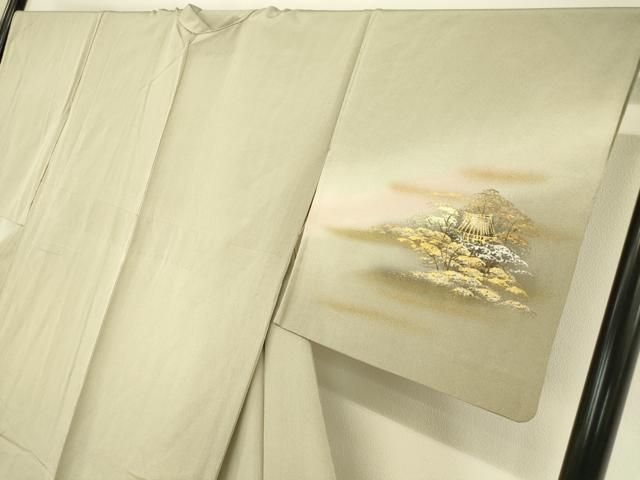 平和屋着物▽訪問着　単衣　作家物　日本三景　宮島　暈し染め　金銀彩　正絹　逸品　DAAT9652az 平和屋着物▽訪問着 単衣 作家物 日本三景 宮島 暈し染め