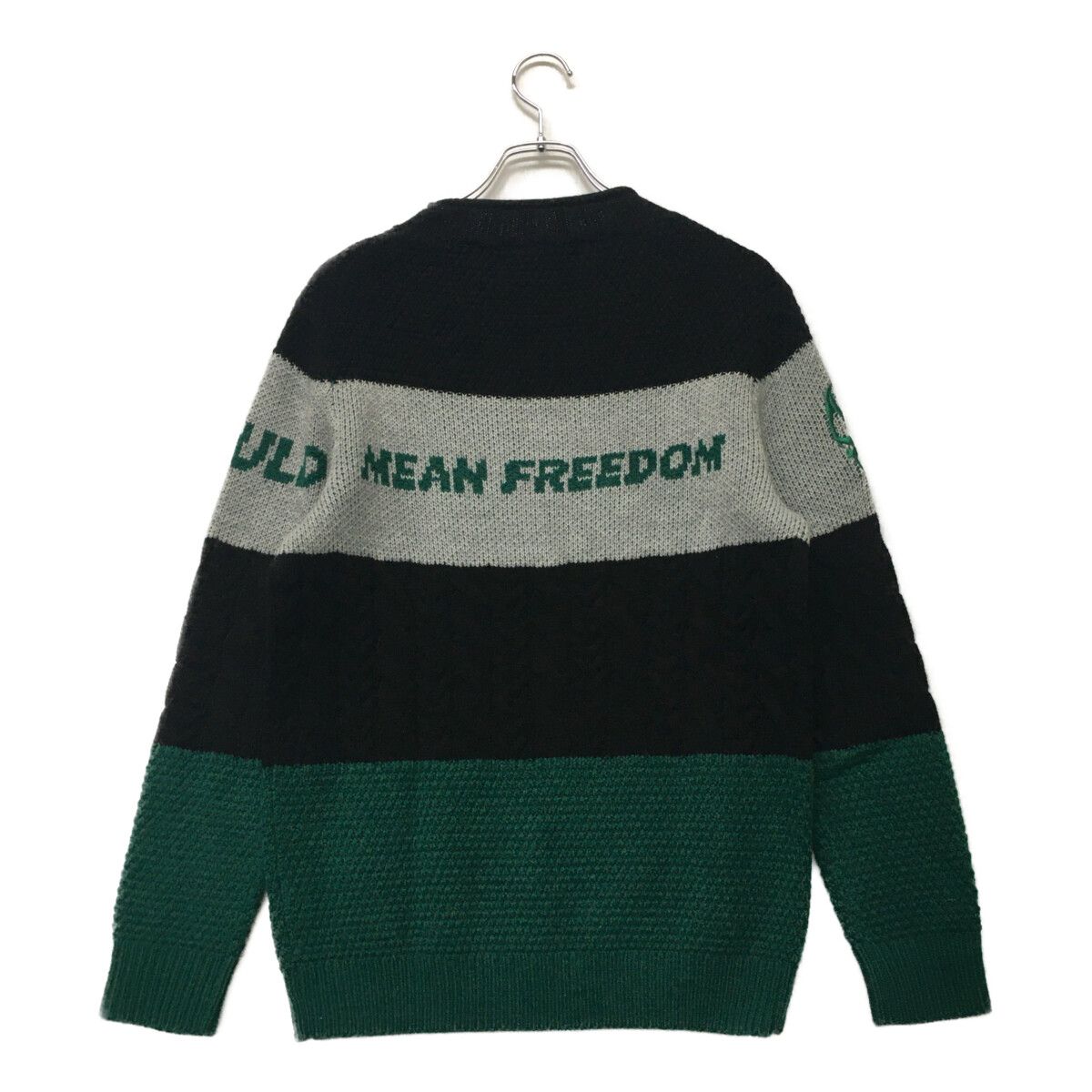 ラッセルノ ハイネックトレーナー 白×黒 袖ルチャマスク 裏起毛 マスク