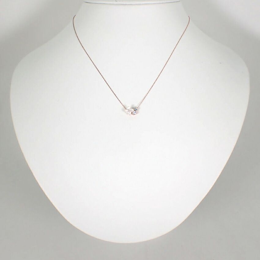 K10PG 花モチーフ ダイヤモンドネックレス K10PG ダイヤモンド フラワー ネックレス//j12-14 - メルカリ
