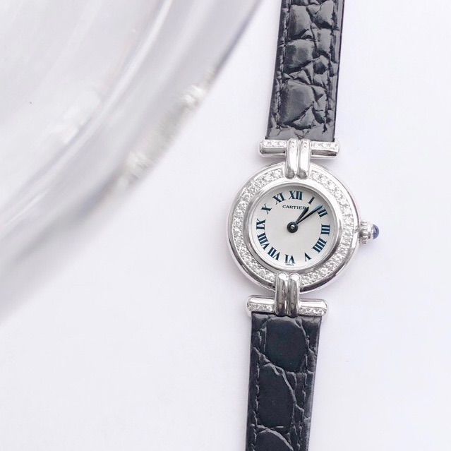 【OH済/ベルト2色】カルティエ コリゼ シルバー ダイヤ レディース 腕時計