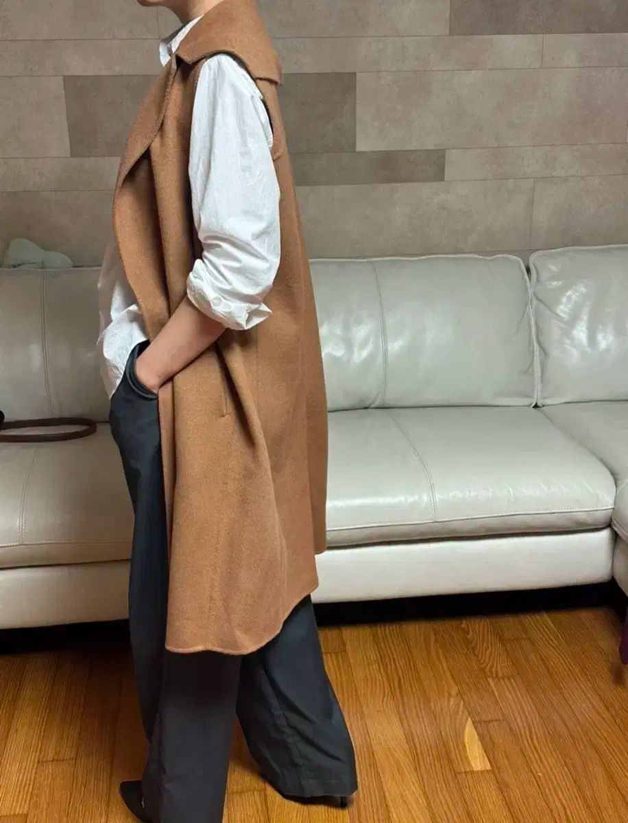  By THE IZZAT ロング ベスト キャメル ザアイザット ベスト ジレ ベスト ジレ ビスチェ