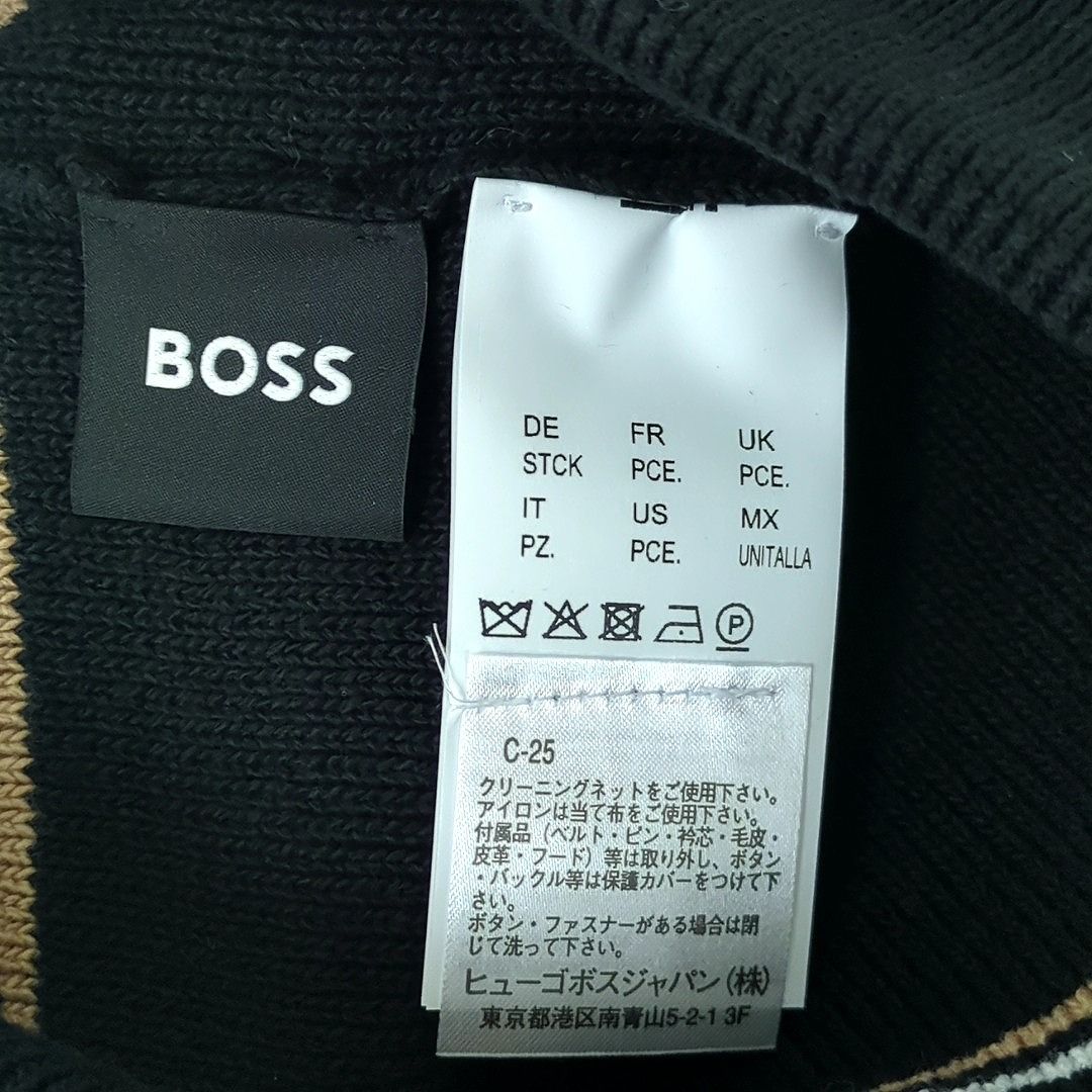 BOSS ボス　ニット帽　マフラー　2点セット　ブラック BOSS - ギフトセット ハット＆マフラー ツートンニット - ブラック