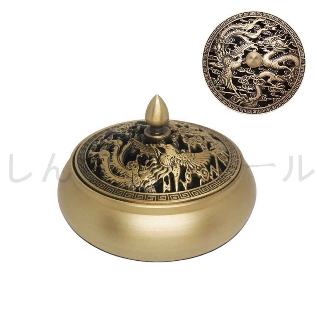 銅器 龍鳳香炉 風水グッズ  小物 装飾品 彫刻 工芸品 美術品 置物 銅器 香炉 龍鳳薫香炉 盤香炉 茶道香炉 装飾品 工芸品 置物