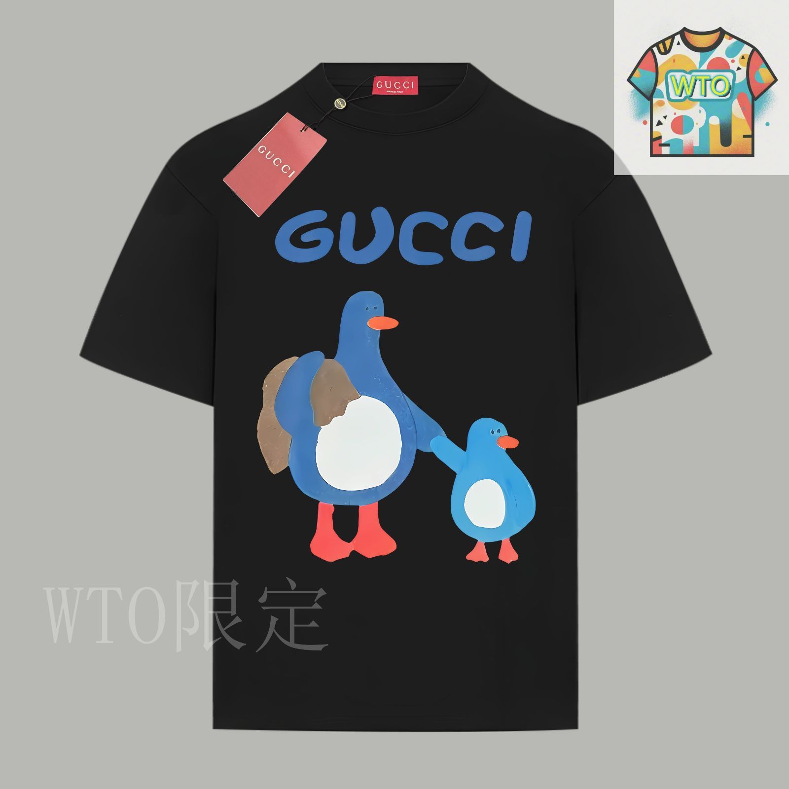 gucci Tシャツ Cotton jersey T-shirt with Gucci print in black | GUCCI® US
