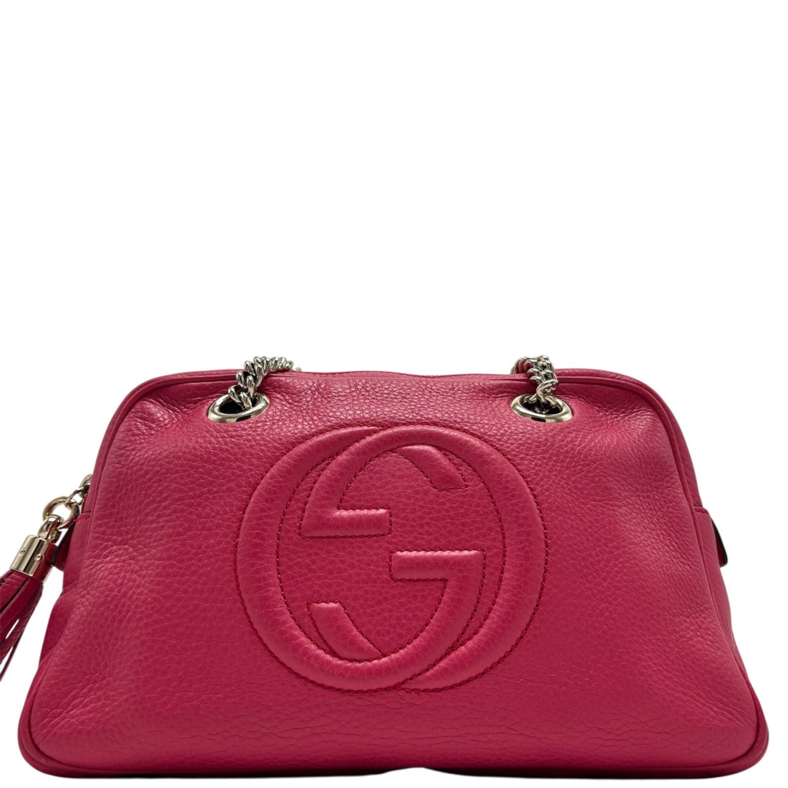 GUCCI（グッチ）ソーホーチェーンショルダーバッグピンク フリンジ