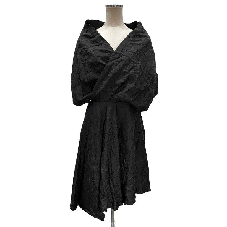 COMME des GARCONS NOIR 総シルクキルティングステッチケープカシュクールワンピース Archive 80s スカート レディース