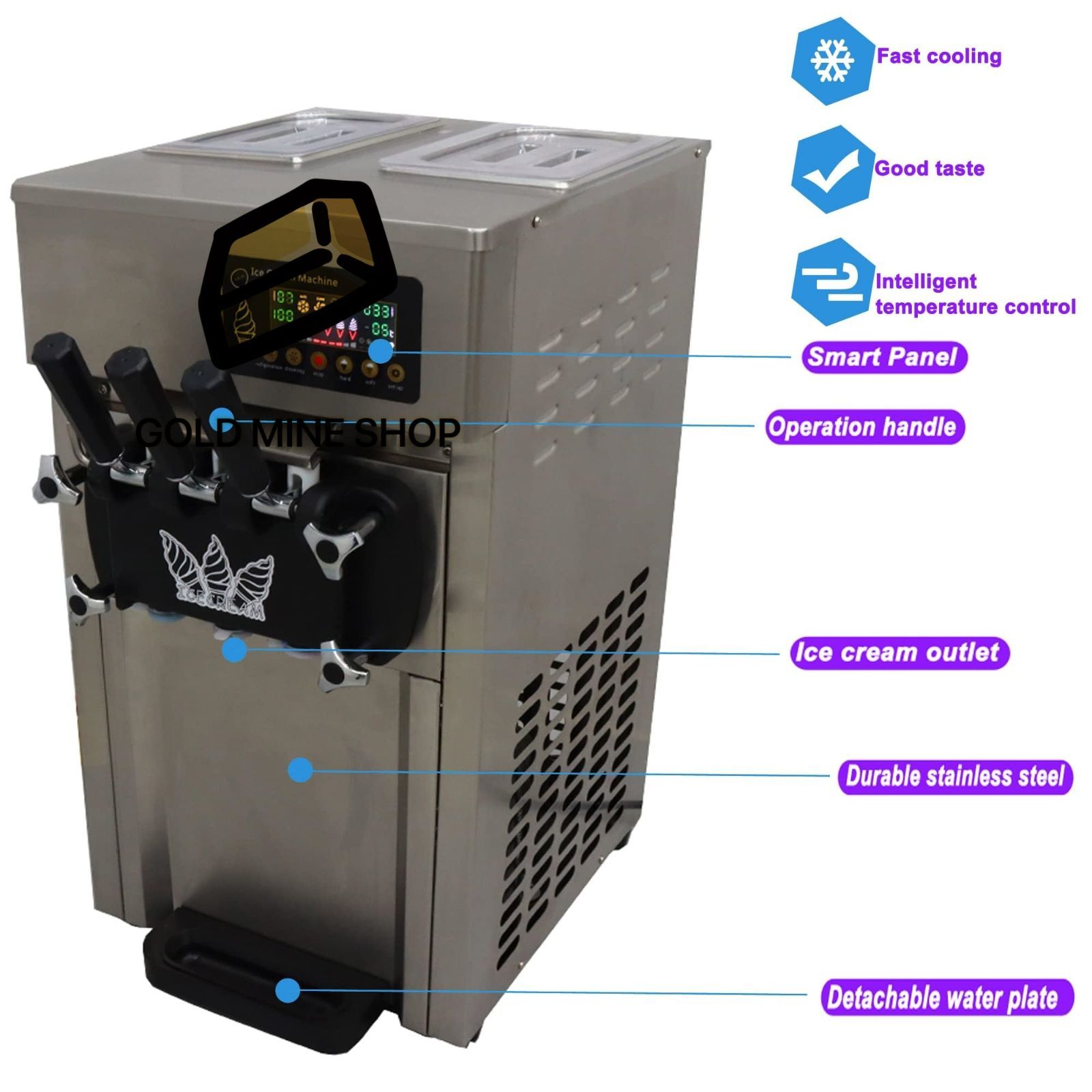 1200W自動ソフトクリームマシン 3L*2