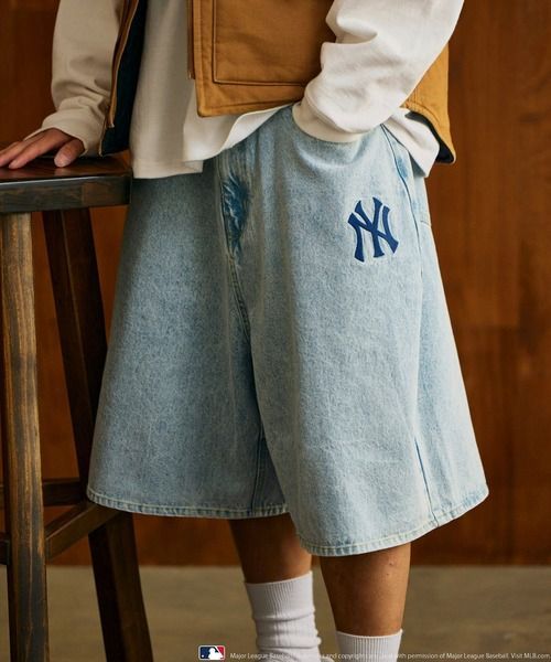 PUBLUX｜パブリュクス MLB NEW YORK YANKEES ニューヨークヤンキース デニム ショートパンツ
