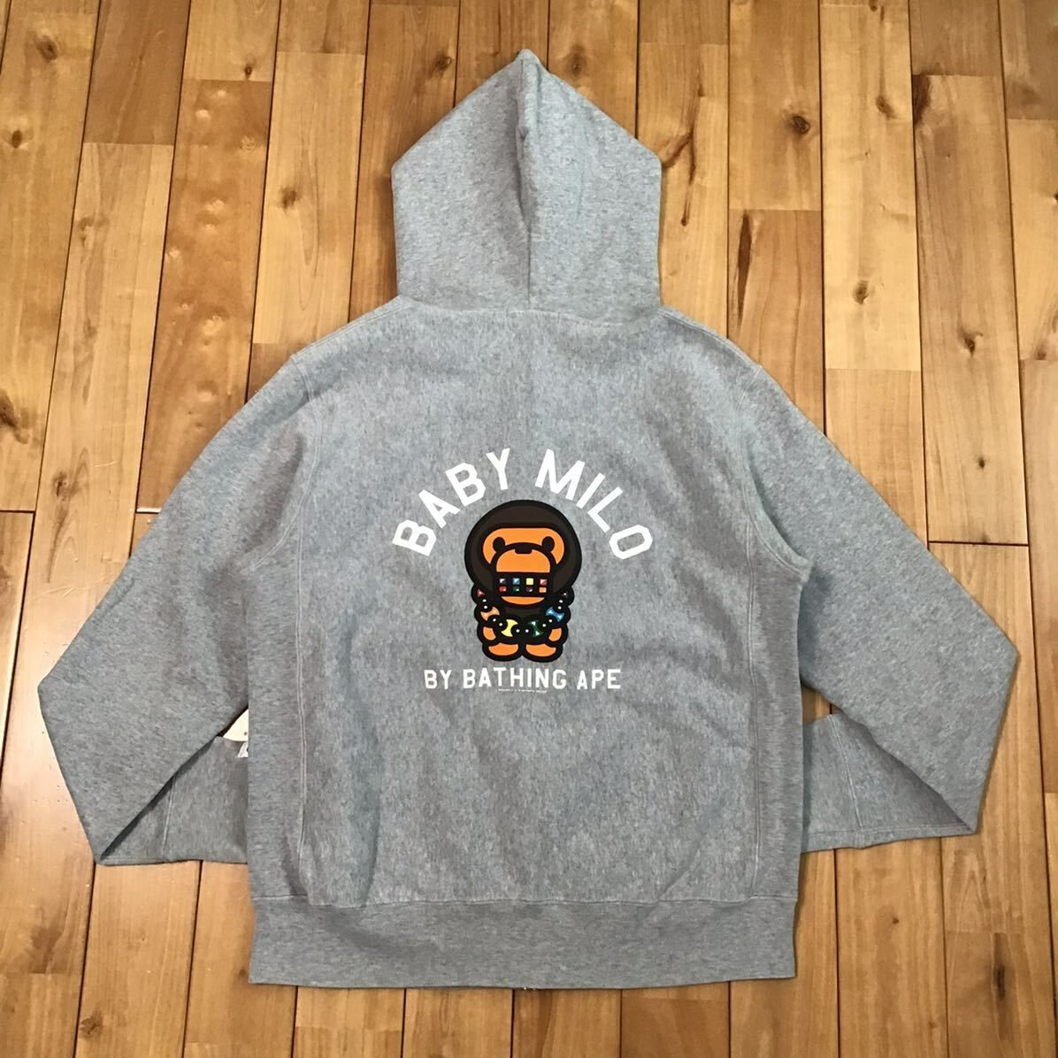 マイロ フルジップ パーカー Sサイズ グレー a bathing ape BAPE BABY milo full zip hoodie エイプ  ベイプ アベイシングエイプ NIGO - メルカリ