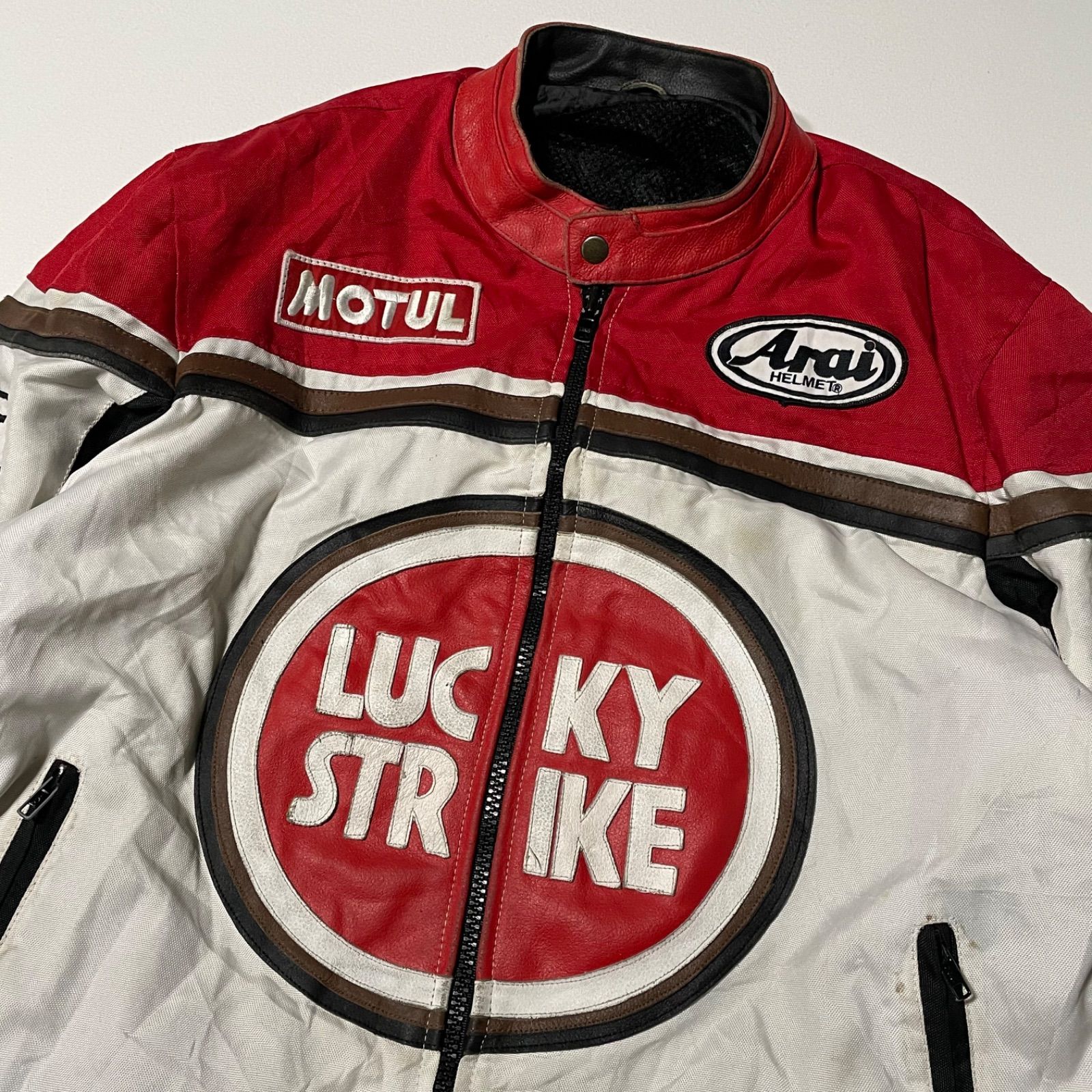 90's LUCKY STRIKE レザー レーシングジャケット - メルカリ 90's LUCKY STRIKE レザー レーシングジャケット - メルカリ