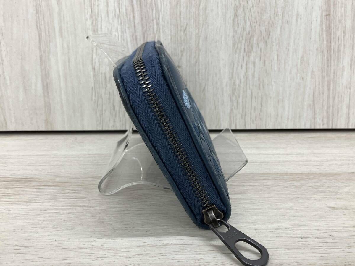 BOTTEGA VENETA ラウンドファスナー 刺繍 長財布 ボッテガウ゛ェネタ メンズ財布 紺